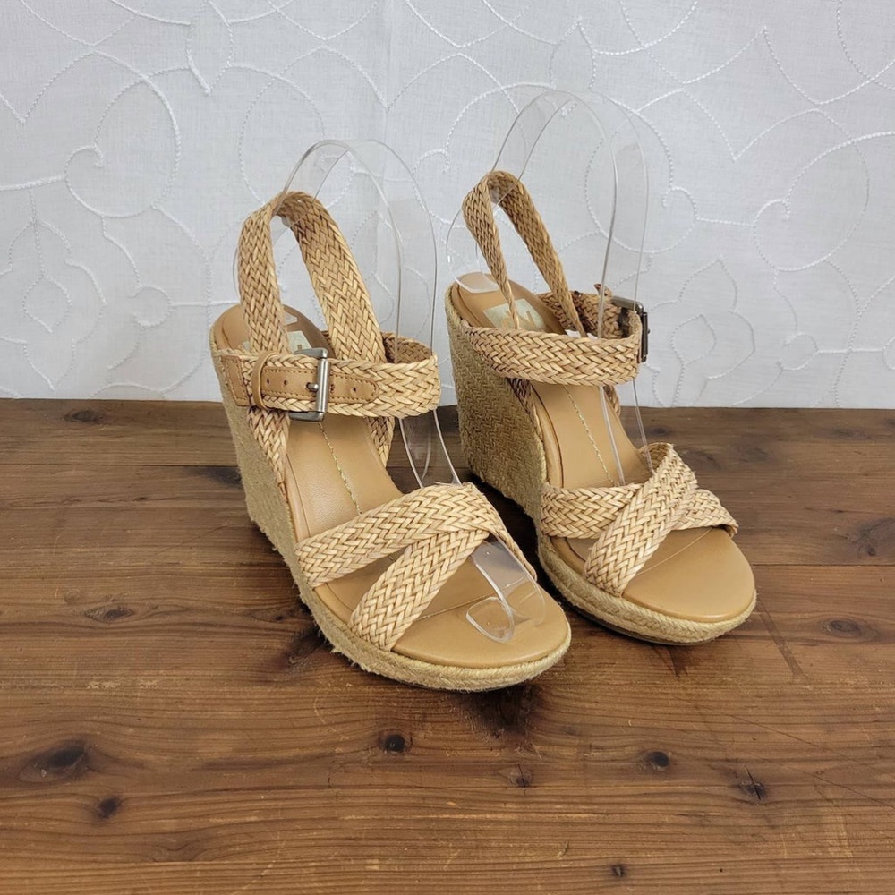 Dolce Vita Women's Beige Woven Ankle Strap Espadrilles